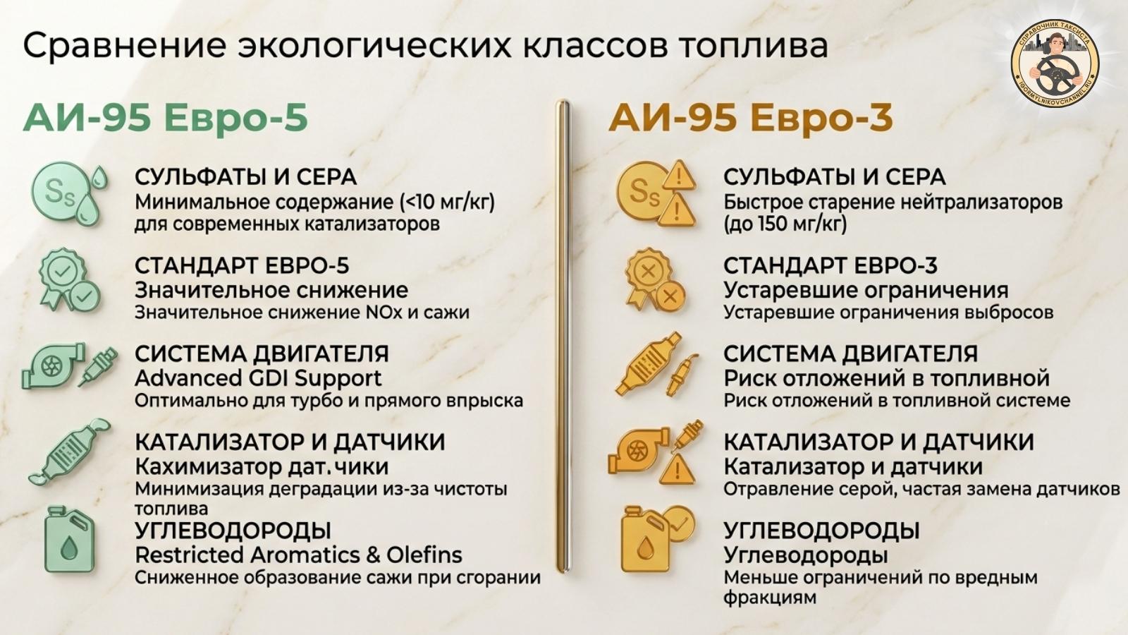 Сравнение экологических классов топлива